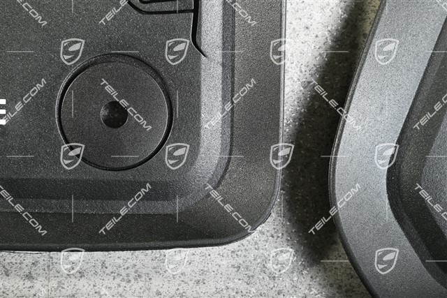 Gummi-Fußmatten Satz mit Porsche Silhouette / Kontur und "Porsche" Schriftzug, Schwarz
