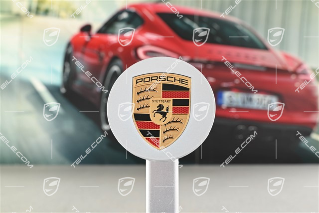 Hub cap, concave, colour emblem, bright chrome