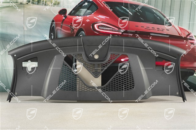 Hood lock trim / cover, black, 3,0L Turbo/ 3,6L Turbo