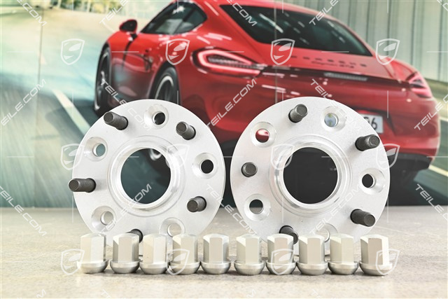 Wheel spacer set 17 mm, incl. wheel nuts