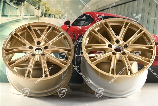 21" Felgensatz Panamera Exclusive, 9,5J x 21 ET71 + 11,5J x 21 ET69, Aurum