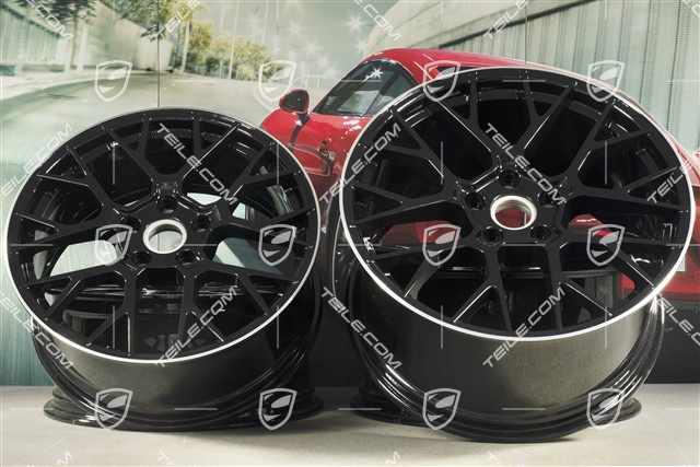 20+21-inch wheel rim set RS Spyder, rims: front 8,5J x 20 ET53 + rear 11,J x 21 ET67, black high gloss