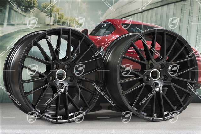 21" Felgensatz Cayenne RS Spyder, 11J x 21 ET58 + 9,5J x 21 ET46, schwarz seidenmatt
