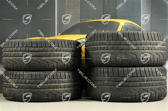 18" Boxster winter wheel set, 8J x 18 ET57 + 9J x 18 ET47 + winter tyres Pirelli Sottozero II 235/45 R18 + 265/45 R18, with TPMS.