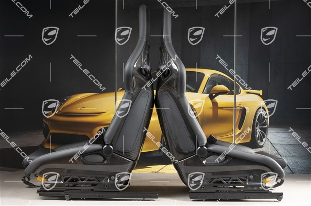 Sportschalensitze, klappbar, Leder Schwarz, L+R