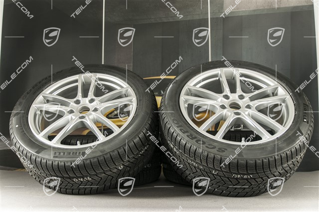 20" koła zimowe Cayenne COUPE Sport, komplet, felgi 9J x 20 ET50 + 10,5J x 20 ET55 + opony zimowe Pirelli 275/45 R20 + 305/40 R20, z czujnikami ciśnienia