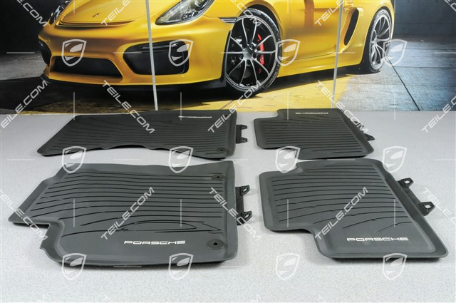 Dywaniki gumowe, komplet 4-częściowy, czarny