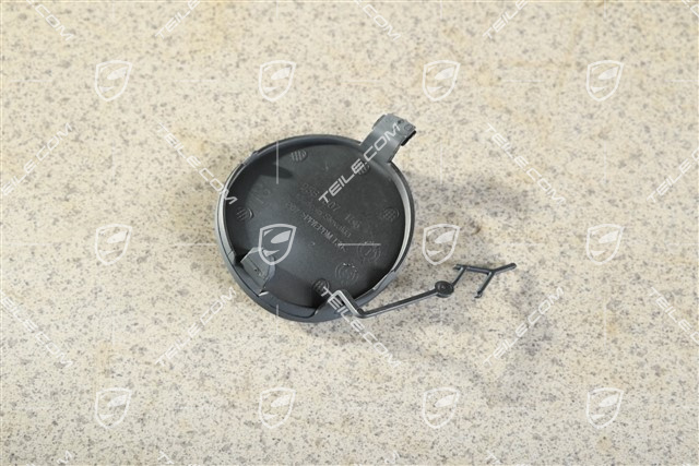 Towing hook lug cover / cap / trim, front bumper basic, Prime coated