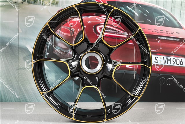 20" Felga centralnie mocowana, 911 Turbo S Exclusive Design, 11,5J x 20 ET56, czarna/złoto-żółta