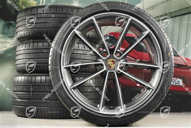 20"+21" koła letnie, komplet Carrera Classic, felgi 8,5J x 20 ET53 + 11,5J x 21 ET67 + NOWE opony letnie Pirelli 245/35 R20 + 305/30 R21, z czujnikami ciśnienia