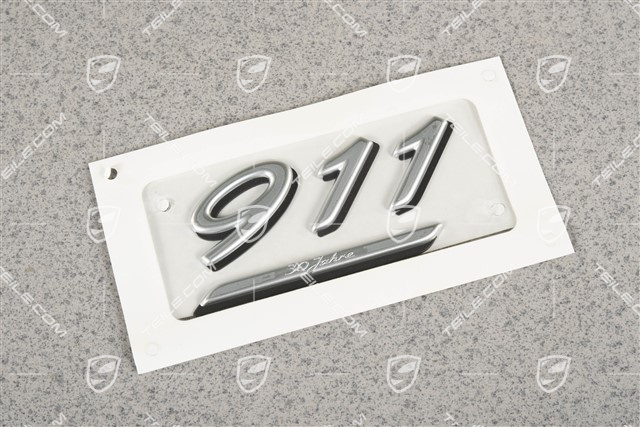 Napis "911 - 30 Jahre", srebrny