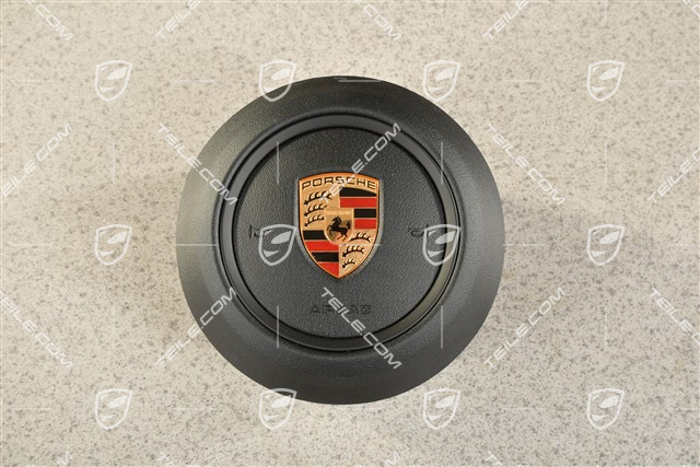 Airbag unit, steering wheel, black/black, leatherette