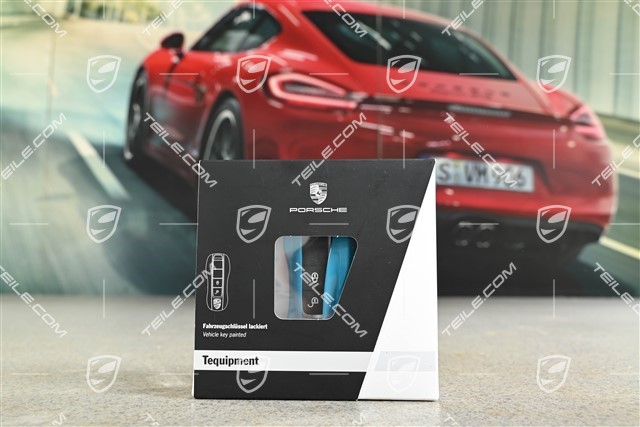 Vehicle key side faces / Key cap, Painted / lacquered, set, miami blue