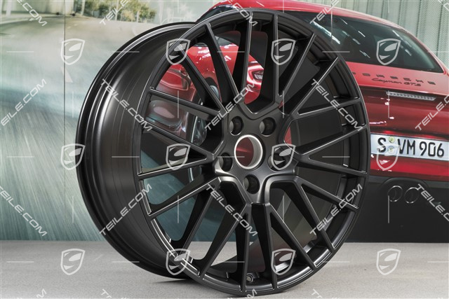 21-inch wheel rim, Cayenne RS Spyder, 9,5J x 21 ET46,  black satin-matt