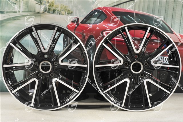 20" Felgensatz Exclusive Design, 10,5J x 20 ET71 + 9,5J x 20 ET71, für Winterbetrieb, schwarz hochglanz