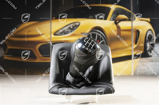 Gearshift knob,  GT3/911R, leather/carbon, black