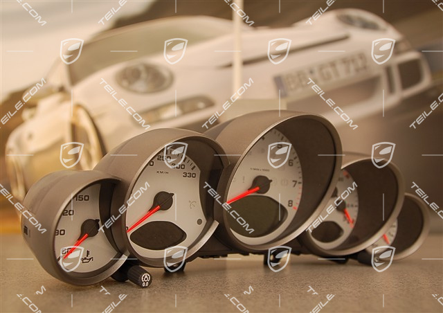 Instrument cluster, 6-speed transmission, silver face gauges