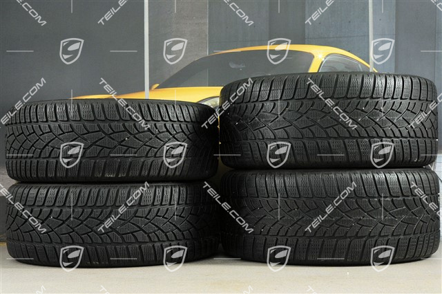18" Boxster Winterräder Satz, 8J x 18 ET57 + 9J x 18 ET47 + Winterreifen Dunlop 235/45 R18 + 265/45 R18, mit RDK-Sensoren