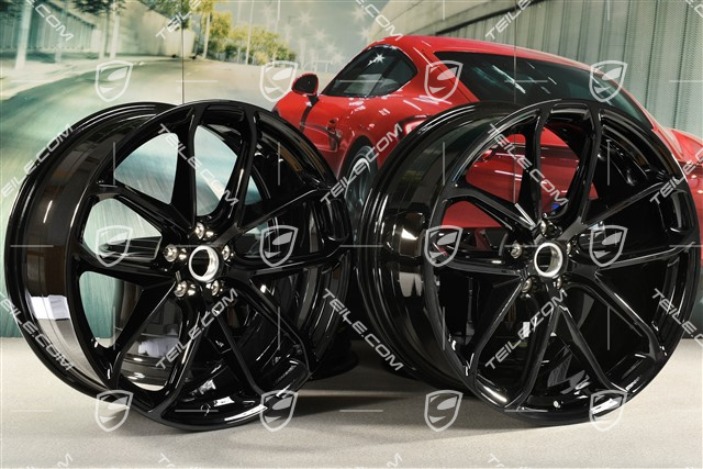 21" GT Design Felgensatz, 9,5J x 21 ET27 + 10J x 21 ET19, schwarz hochglanz