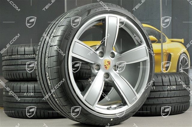 20-inch Carrera Sport summer wheels set, rims 8,5J x 20 ET57 + 10,5J x 20 ET47 + Pirelli P Zero summer tires 235/35 ZR20 + 265/35 ZR20, with TPMS