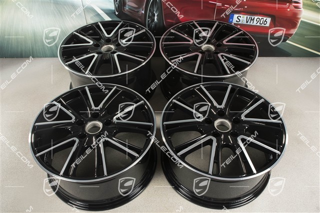 20" Felgensatz Exclusive Design, 10,5J x 20 ET71 + 9,5J x 20 ET71, für Winterbetrieb, schwarz hochglanz
