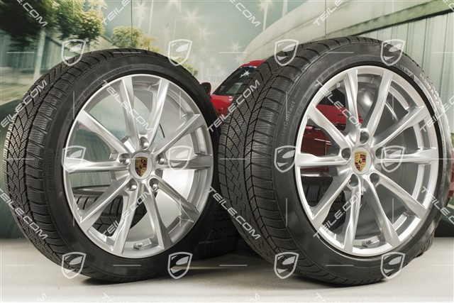 19" Boxster S koła zimowe komplet, felgi 8J x 19 ET57 + 10J x 19 ET45 + opony zimowe Continental WinterContact TS 830P 235/40 R19 + 265/40 R19, DOT/rok prod. 2018, profil bieżnika 7mm