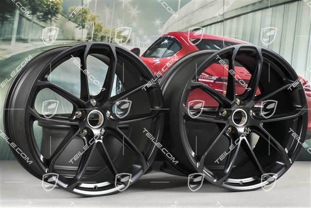 22" felgi GT, komplet, 10,5J x 22 ET49 + 11,5J x 22 ET52, czarny satynowy półmat