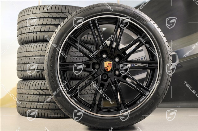 21" Sport Edition Sommerräder Satz, Schwarz hochglanz, 4x Felgen 10J x 21 ET 50 + 4x Reifen 295/35 R 21 107Y XL, ohne RDK
