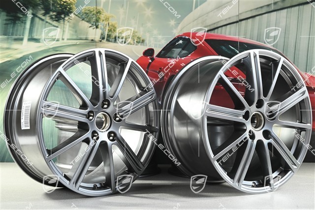 20" Felgensatz Panamera Turbo, 9,5Jx 20 ET71 + 10,5J x 20 ET71, Adamantium