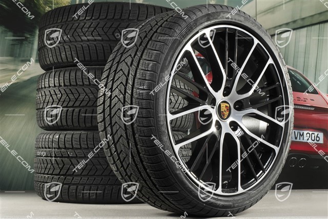 21" Winterräder Satz "Exclusive Design Sport", Felgen 9,5 J x 21 ET71 + 10,5 J x 21 ET71 + NEUE Pirelli Sottozero III Winterreifen 275/35 R21 + 315/30 R21, in Schwarz Hochglanz