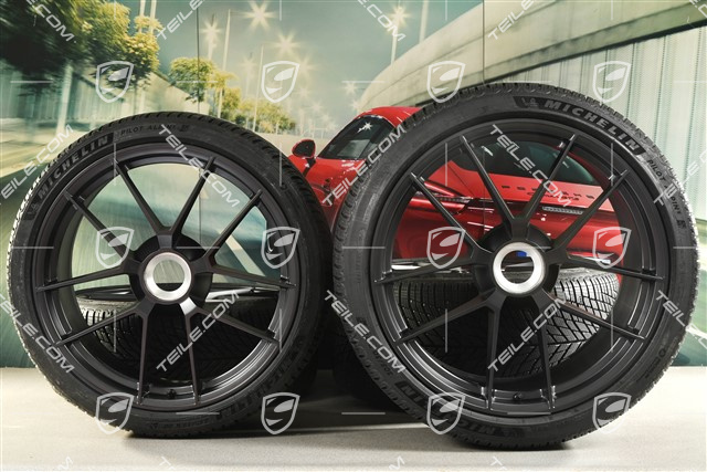 20"+21" Carrera GTS winter wheel set, with central locking, wheel rims 8,5J x 20 ET50 + 11J x 21 ET82 + NEW Michelin winter tyres 245/35 R20 + 305/30 R21, with TPMS, Anthracite Grey