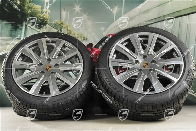 20-inch Taycan Tequipment Design winter wheel set, rims 9J x 20 ET54 + 11J x 20 ET60 + NEW Pirelli winter tyres 245/45 R20 + 285/40 R20