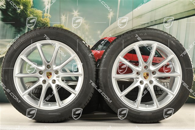 20" koła zimowe Cayenne COUPE Design, komplet, felgi 9J x 20 ET50 + 10,5J x 20 ET55 + opony zimowe Continental 275/45 R20 + 305/40 R20, z czujnikami ciśnienia