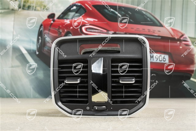 Centre console / tunnel rear defroster trim / nozzle, centre, Galvano silver