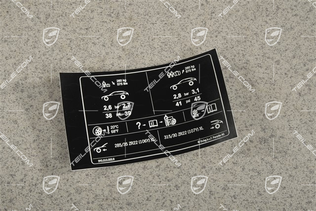 Tire and loading information sticker
