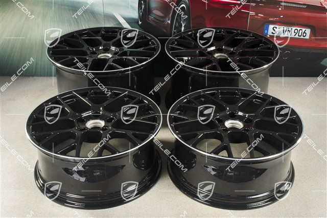20+21-inch wheel rim set RS Spyder, rims: front 8,5J x 20 ET53 + rear 11,J x 21 ET67, black high gloss