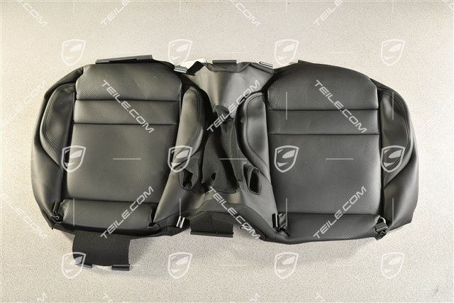 Rear seat cushion upholestery, Leather Black