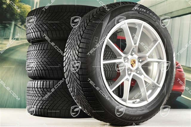20" koła zimowe Cayenne S, komplet, felgi 9J x 20 ET50 + 10,5J x 20 ET64 + opony zimowe Pirelli 255/55 R20 + 295/45 R20, z czujnikami ciśnienia