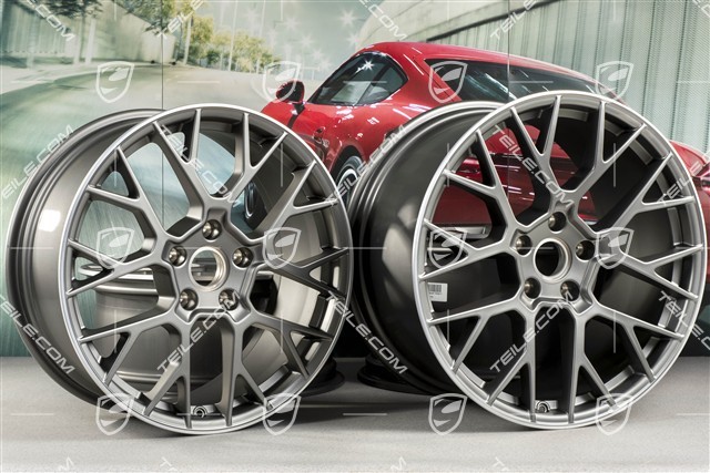20+21-inch RS Spyder rims set, 8,5J x20 ET50 + 11,5J x 21 ET79, Platinum satin matt