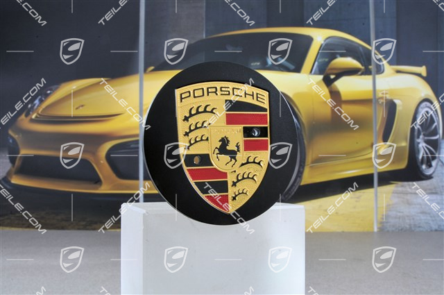 Radzierdeckel, konvex, Wappen farbig, für 20" RS Spyder Räder, Schwarz-Matt