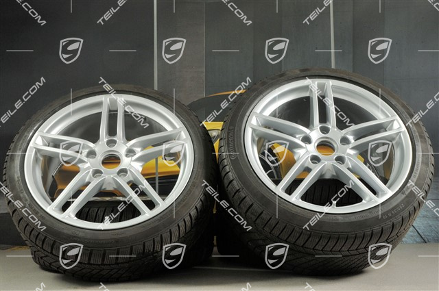 19" Komplet kół zimowych Carrera, 8,5J x 19 ET54 + 11J x 19 ET69 + NOWE opony zimowe Continental 235/40 R19 + 285/35 R19, z czujnikami ciśnienia RDK