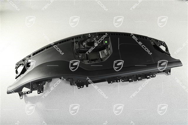 Dashboard trim, upper part, leather, black