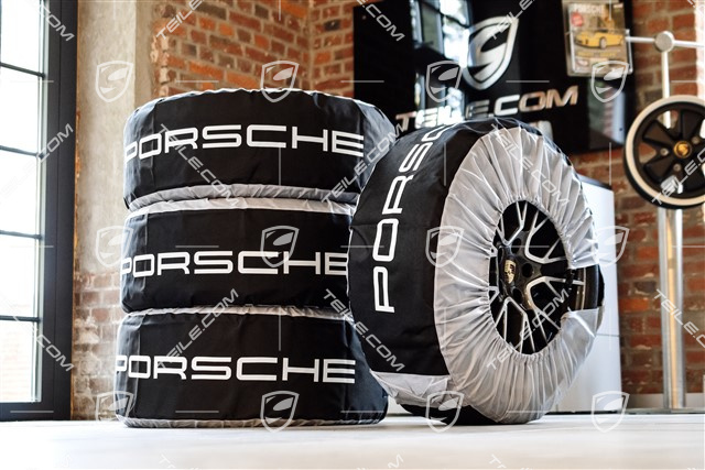 Porsche Classic Rädertaschen / Reifentaschen-Set, Größe XL, für 911 991/992 / 718 Boxster/Cayman 981/982 / Carrera GT / 918 Spyder / Cayenne E1 / Panamera / Taycan