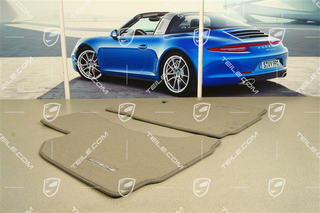 Fussmatten Satz, Cayman und 997 Cabrio mit BOSE Soundsystem, Rechtslenker (UK-Version), steingrau
