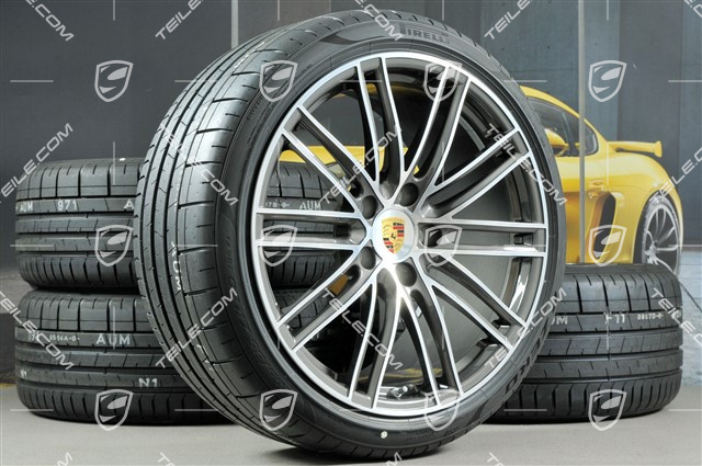 20" Turbo IV koła letnie komplet, felgi 8,5J x 20 ET57 + 10,5J x 20 ET47 + opony letnie Pirelli 235/35 ZR20 + 265/35 ZR20, z czujnikami ciśnienia