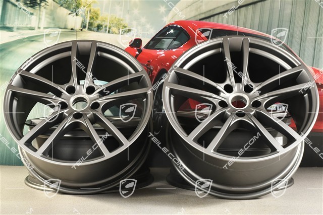 21" Cayenne Coupe Felgensatz Cayenne Turbo, 11J x 21 ET49 + 9,5J x 21 ET46, Platinum Seidenmatt