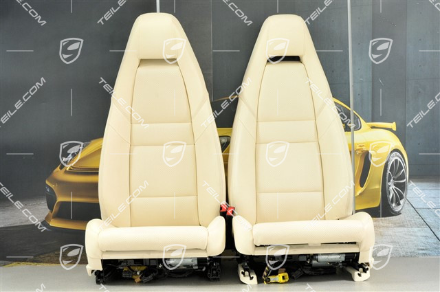 Seats, el. adjustment, leather, Cream, set, (L+R)
