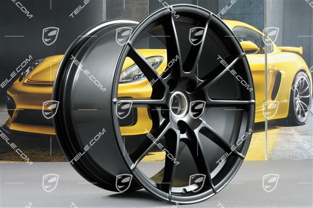 20" komplet felg "Boxster Spyder", felgi 8,5J x 20 ET57 + 10,5J x 20 ET47, czarny satynowy półmat