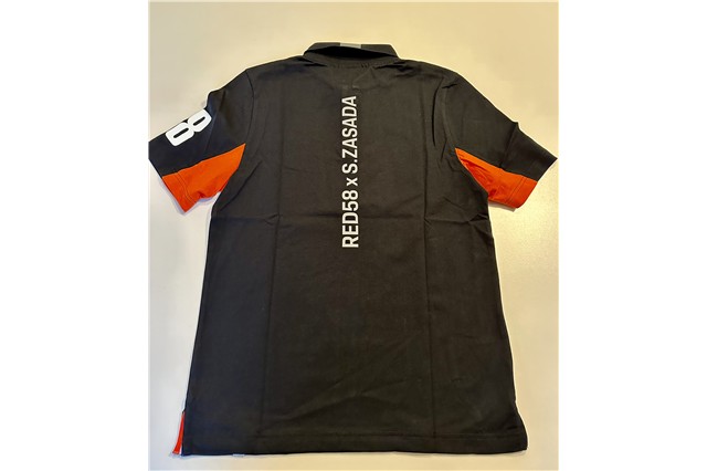 Men's polo shirt, black/red, size S