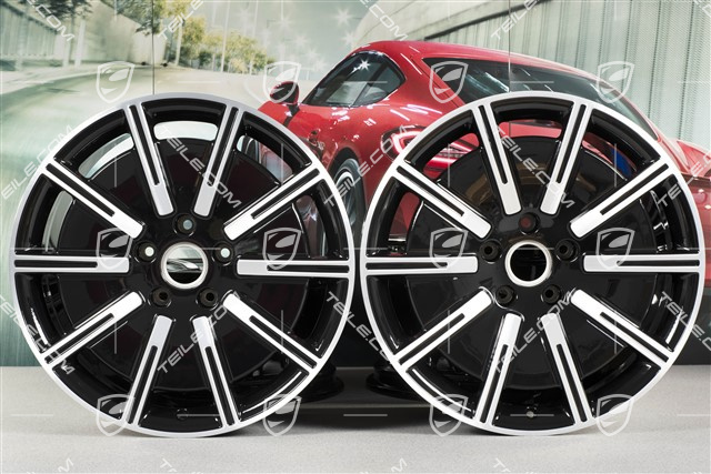 20-inch Sport Aero wheel rim set, 9J x 20 ET54 + 11J x 20 ET60, black high gloss + glossy Surface